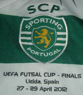 Camisola usada pelo jogador de futsal Pra na Futsal Finals em Lleida, Espanha, 27-29 de Abril de 2012