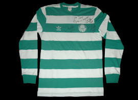 Palmeiras goalkeeper jersey, signed by Marcos