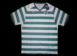 Player issue home strip, Puma sample for Sporting Lisbon 2008 09