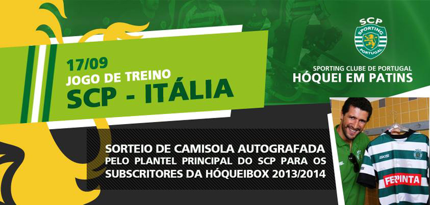 O anncio do sorteio de camisola pelos detentores da gamebox hquei em patins Sporting 2013