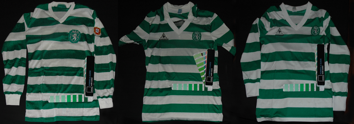 trs camisolas vintage com verde Sporting